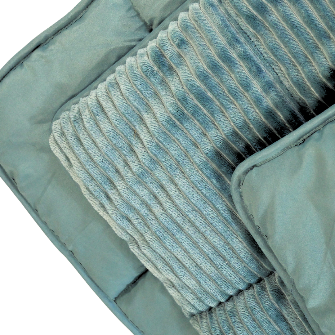 Wasbaar All Season Dekbed | Teddy Rib Square | Sagebrush Green