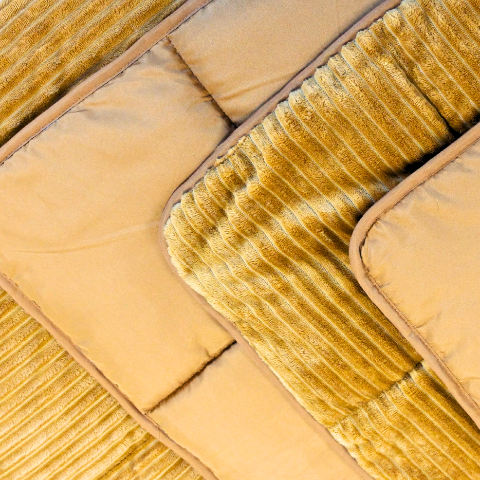 Wasbaar All Season Dekbed | Teddy Rib Square | Bronze Brown