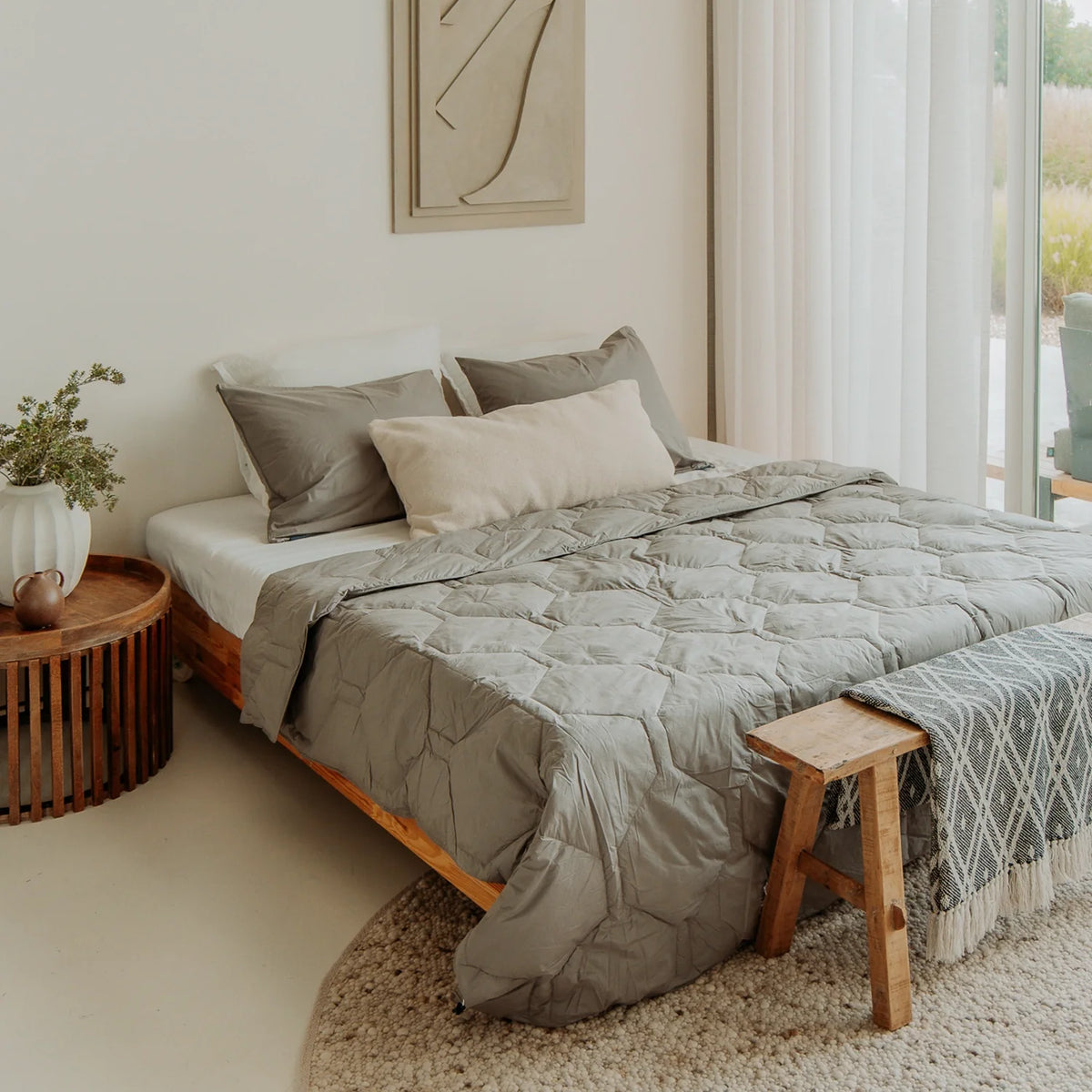 Kussenslopen | Feather Down | Grey | Set van 2