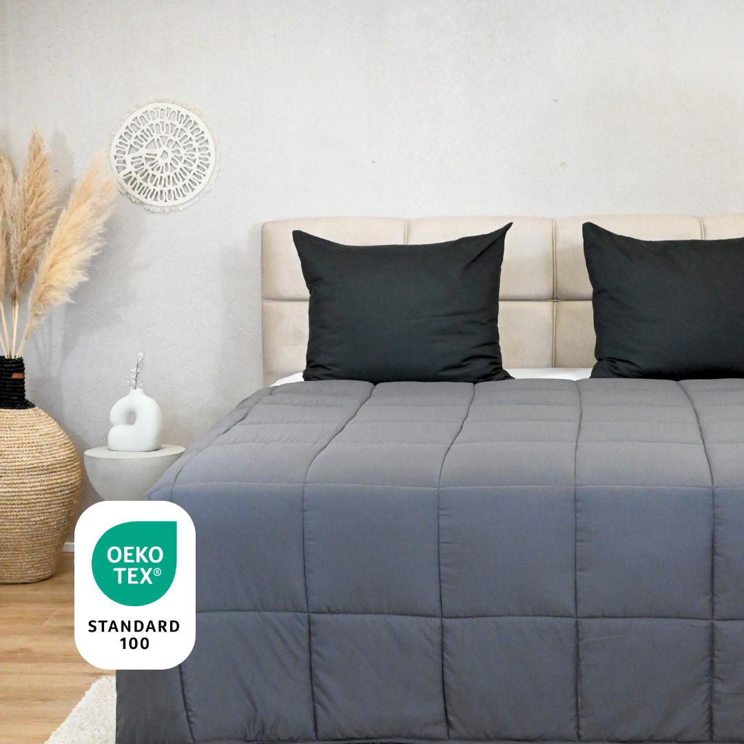 Wasbaar All Season Dekbed | Teddy Rib Square | Black
