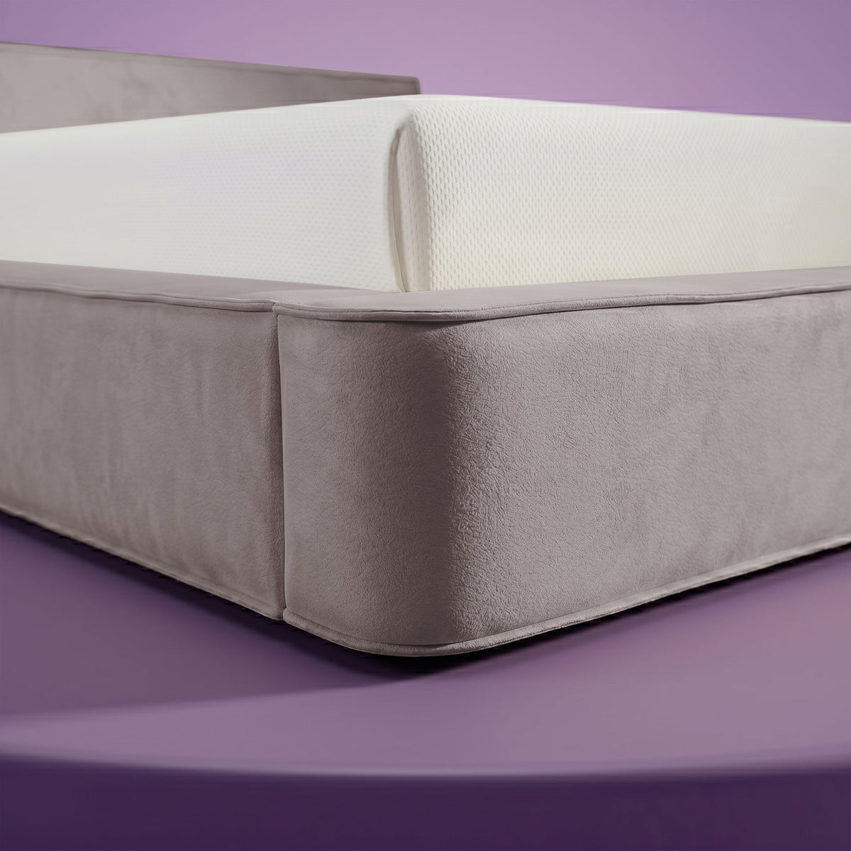 Thehappybed Amour Tranquility | Velvet | Taupe | Bed