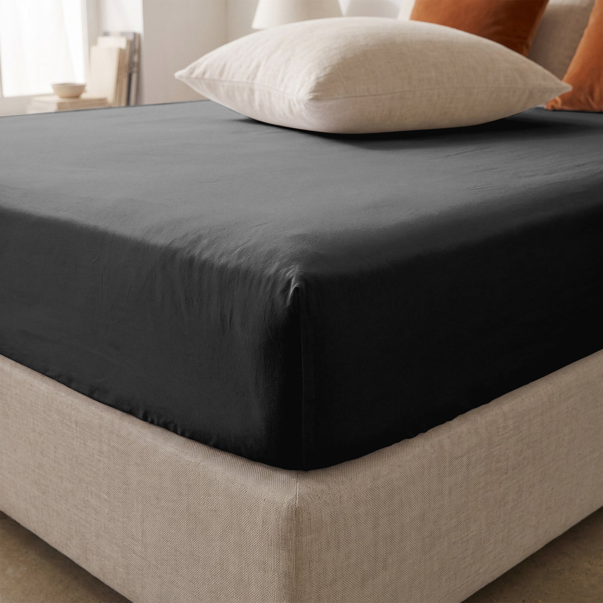Thehappybed verkoelend Hoeslaken | Anthracite | 100% geweven Katoen