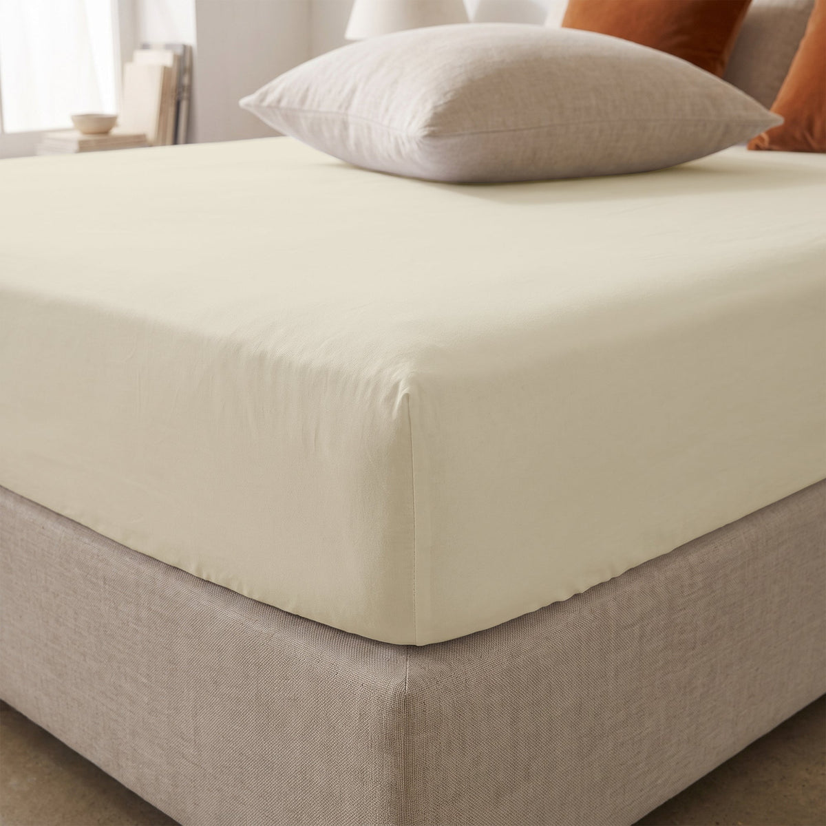Thehappybed Verkoelend Hoeslaken | Creme | 100% geweven Katoen