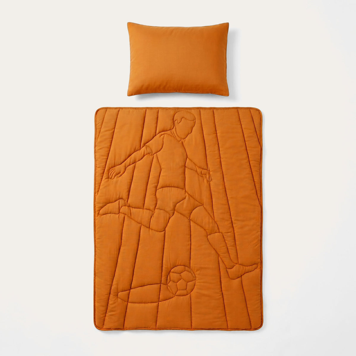 Wasbaar Kids All Season Dekbed | Voetbal Spits | Oranje | Met Kussensloop