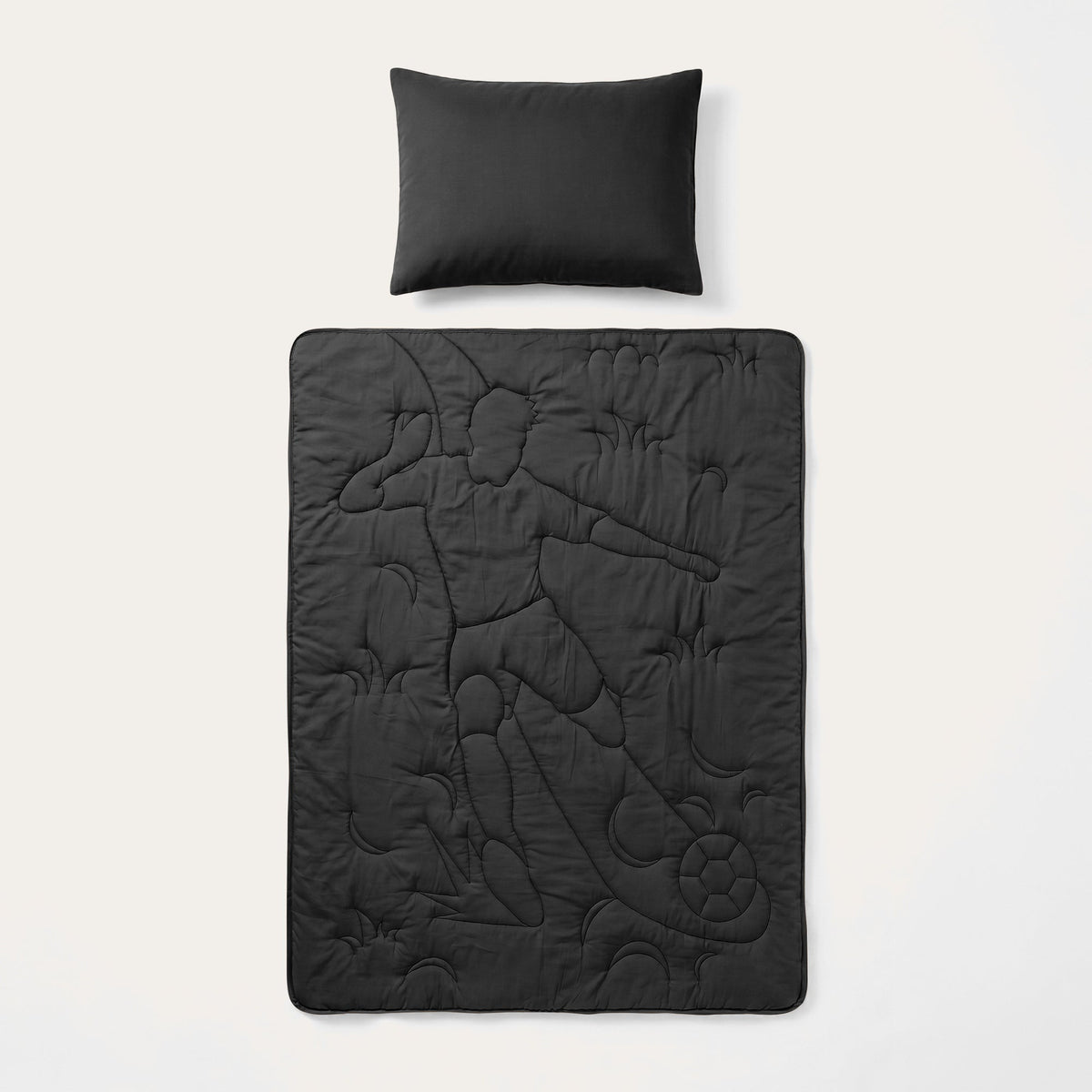 Wasbaar Kids All Season Dekbed | Voetbal schot | Black | Met Kussensloop