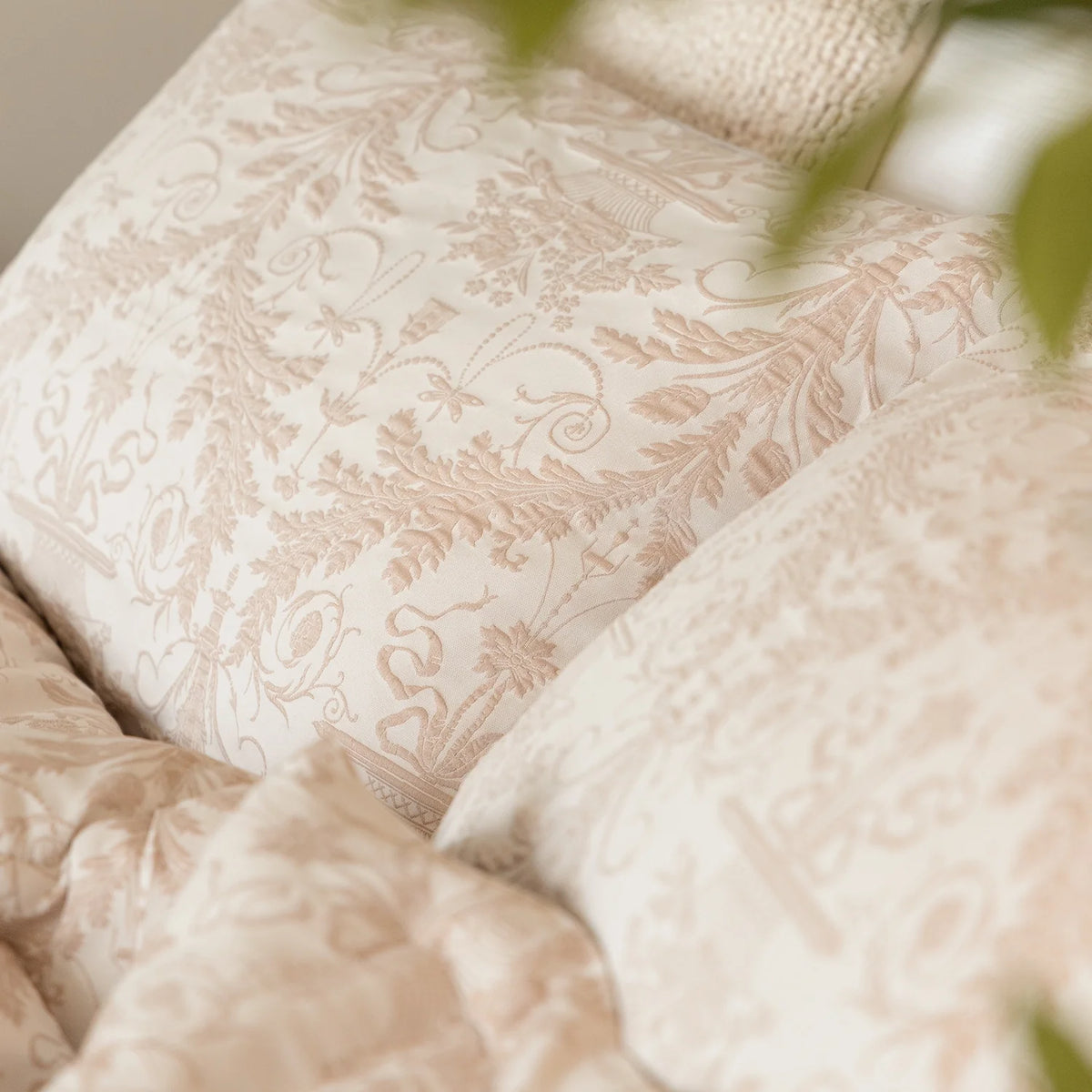 Kussenslopen | Jacquard | Taupe | Set van 2