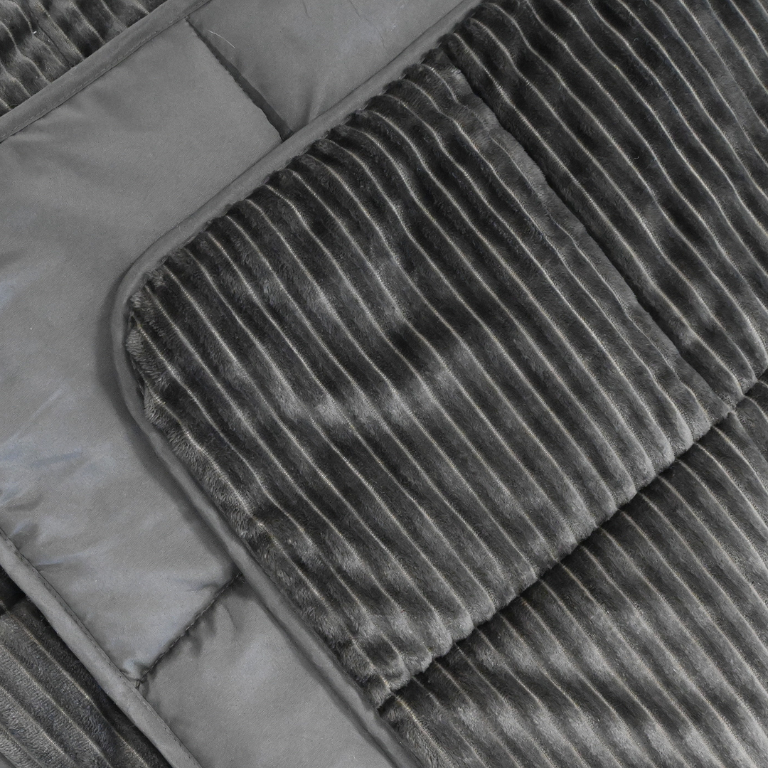 Wasbaar All Season Dekbed | Teddy Rib Square | Black