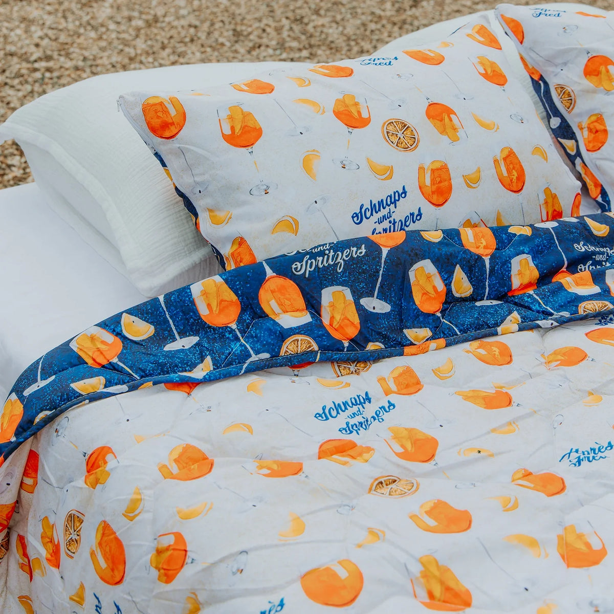 Wasbaar All Season Dekbed | A Fish Named Fred & Thehappybed | Aperol Spritz