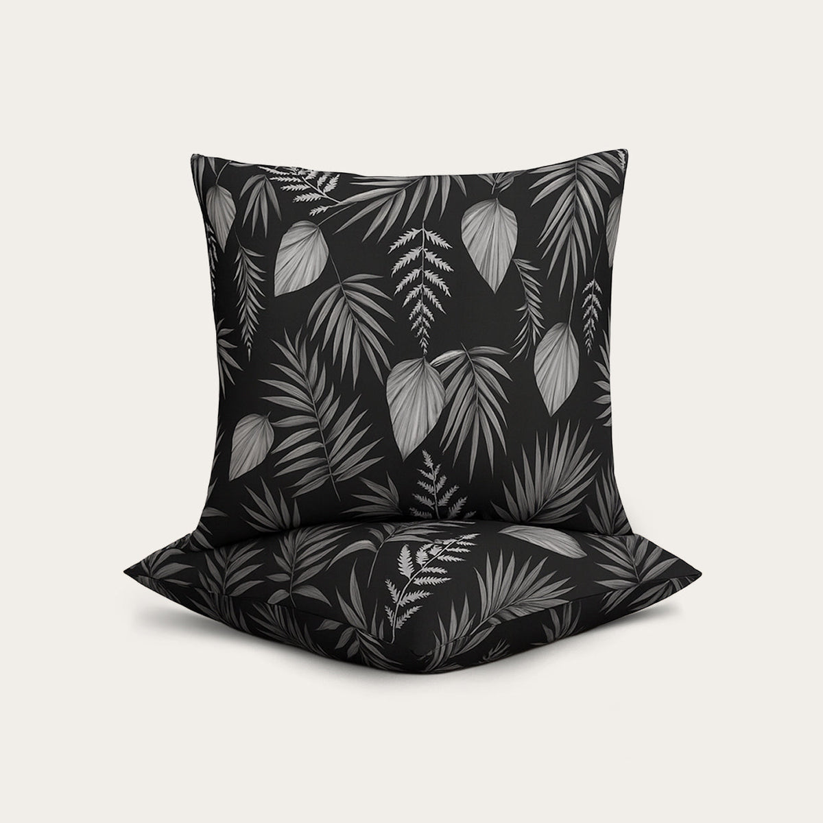 Thehappybed Sierkussensloop | Black Leaves | Set van 2