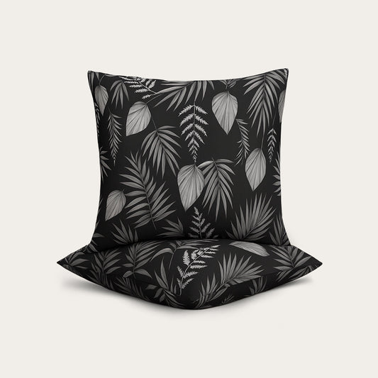 Thehappybed Sierkussensloop | Black Leaves | Set van 2