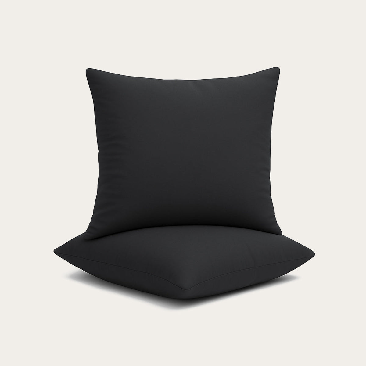 Set van 2 zwarte Thehappybed sierkussenslopen met ritssluiting voor luxe comfort en stijl