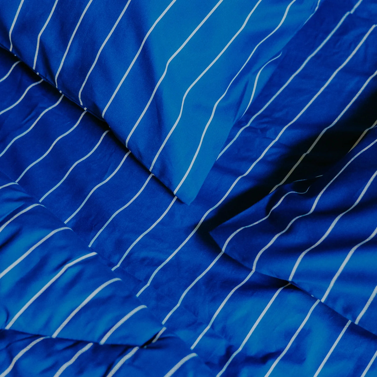 Hoeslaken | Blue Stripes | Katoen Satijn