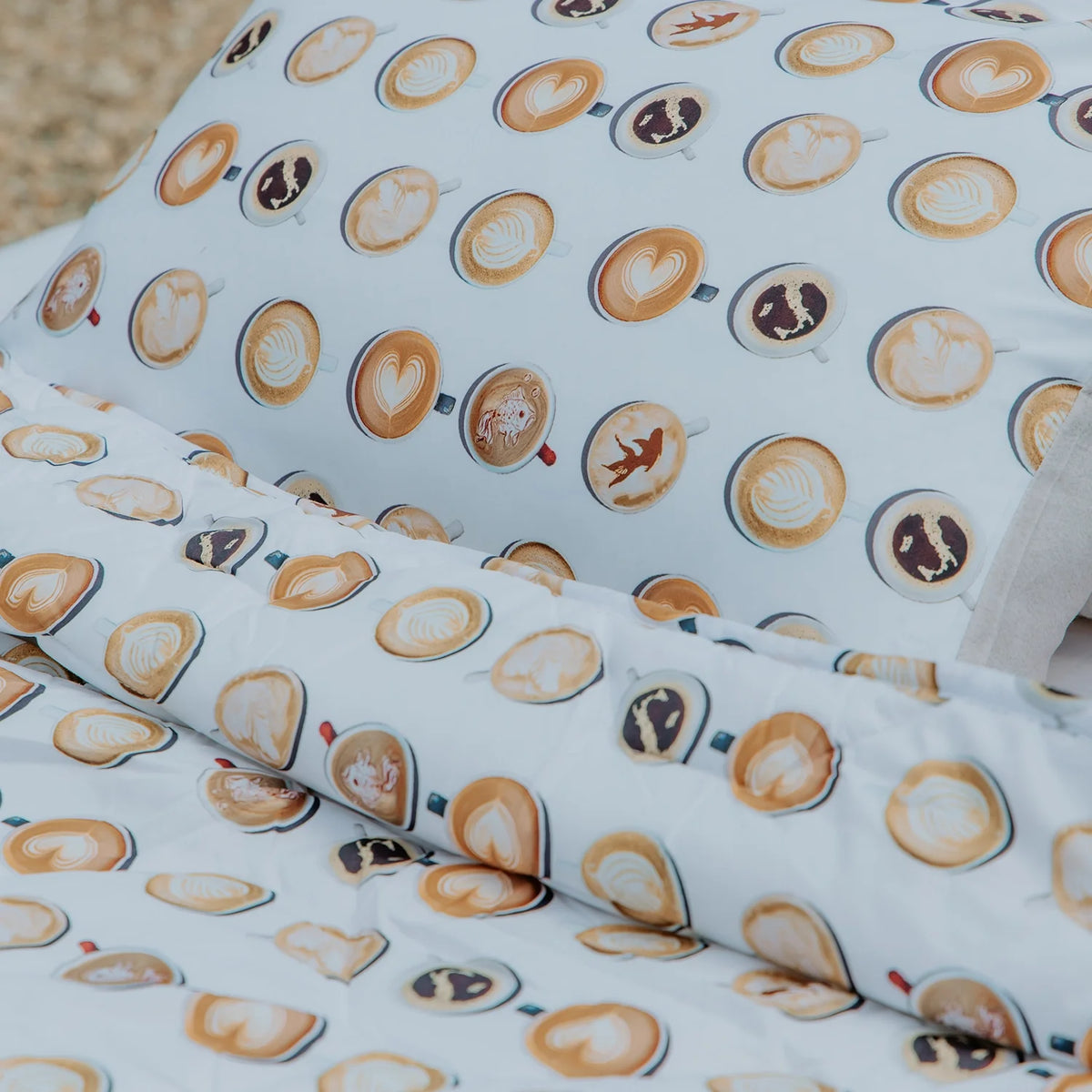 Kussenslopen | A Fish Named Fred & Thehappybed | Coffee Dream | Set van 2