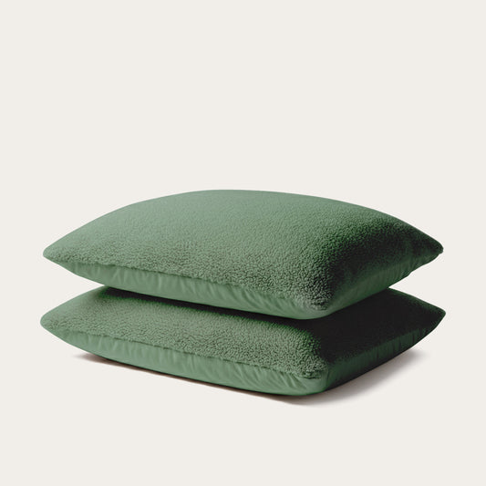 Kussenslopen | Teddy Wave | Dark Green | Set van 2