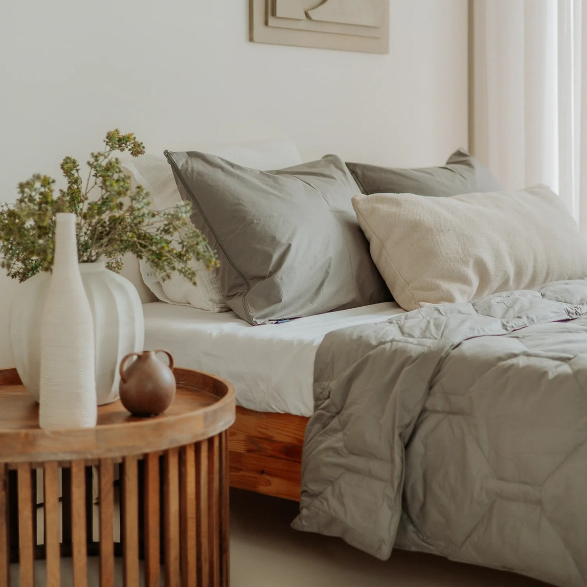 Wasbaar All Season Dekbed | Feather Down | Grey