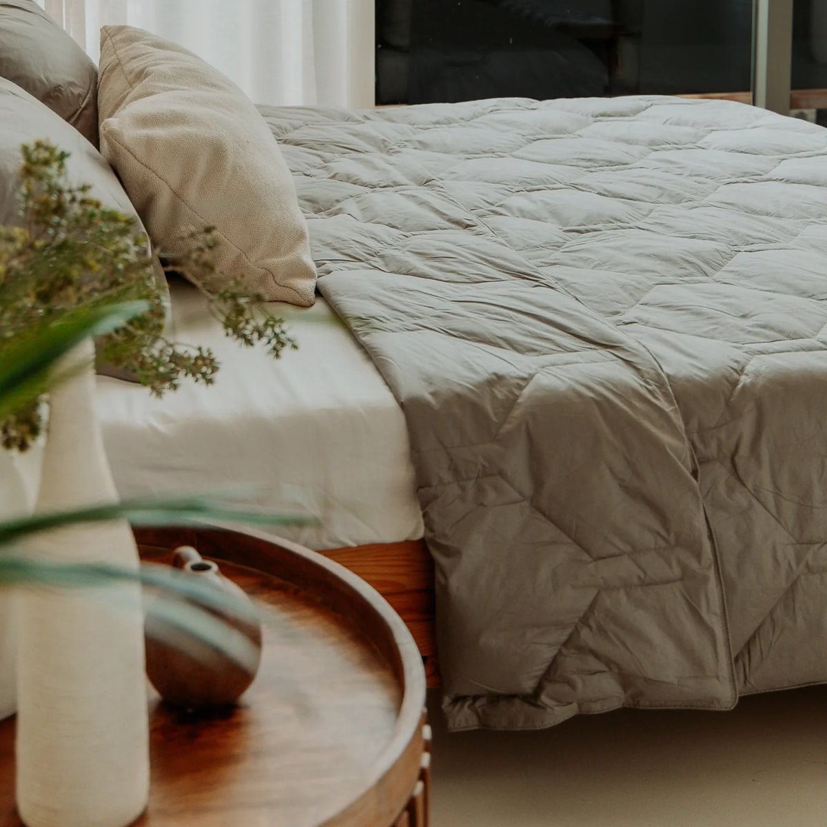 Wasbaar All Season Dekbed | Feather Down | Grey