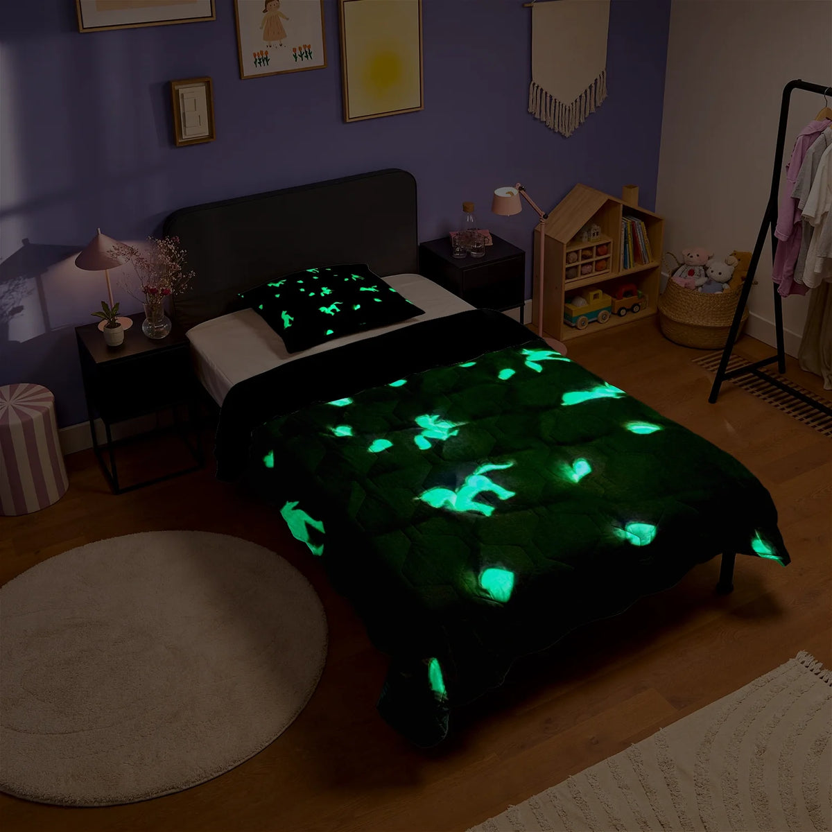 Wasbaar Kids All Season Dekbed | Glow In The Dark | Eenhoorn | Met Kussensloop