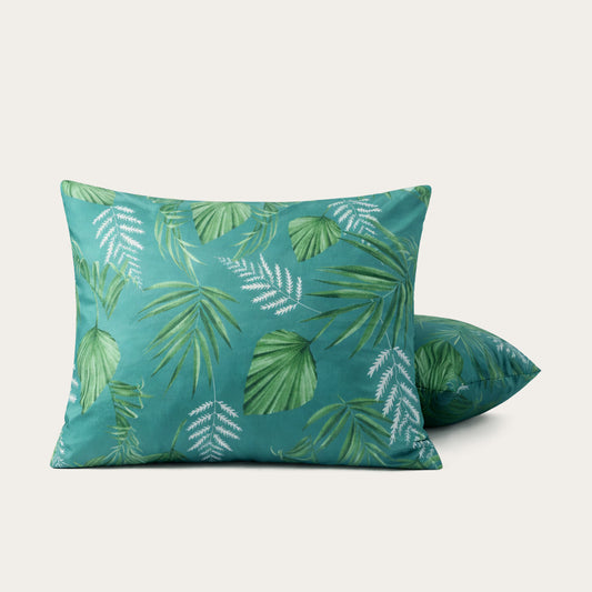 Thehappybed Kussenslopen | Green Leaves | Set van 2 | Microvezel