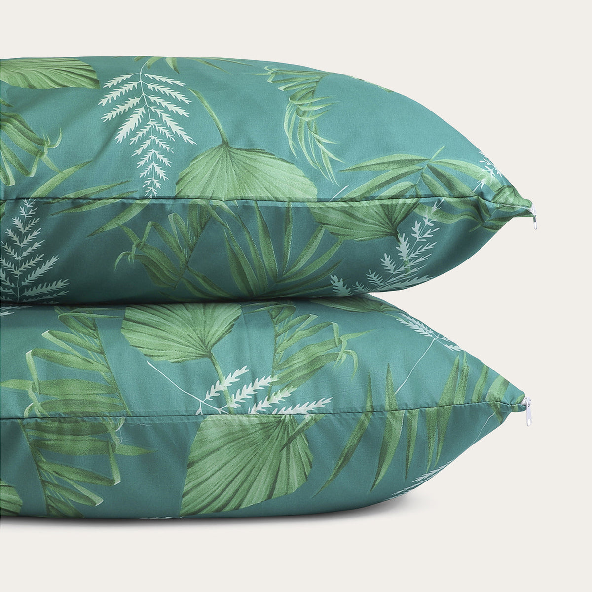 Thehappybed Kussenslopen | Green Leaves | Set van 2 | Microvezel