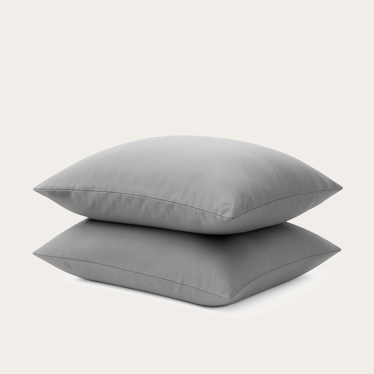 Grey kussensloop set 2 stuks 60x70cm van 100% zacht ademend microvezel met ritssluiting