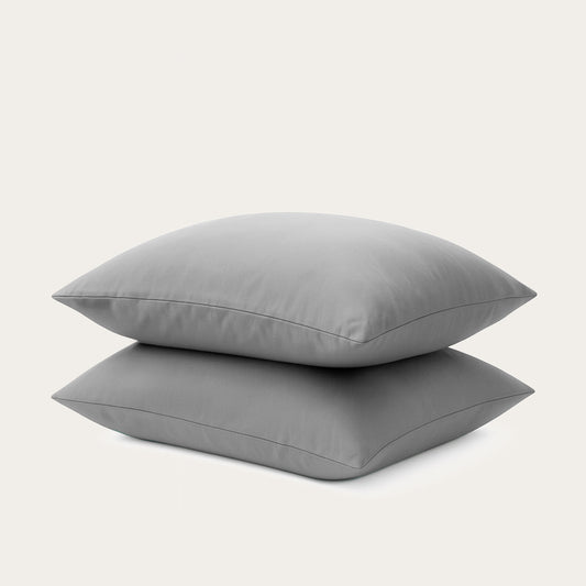 Grey kussensloop set 2 stuks 60x70cm van 100% zacht ademend microvezel met ritssluiting
