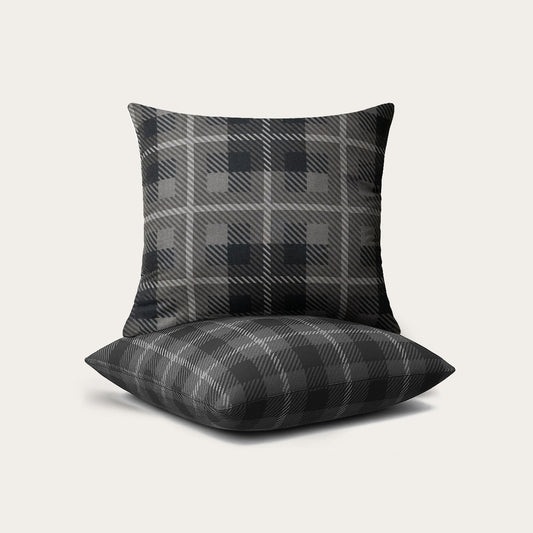 Thehappybed Sierkussensloop | Grey Tartan | Set van 2