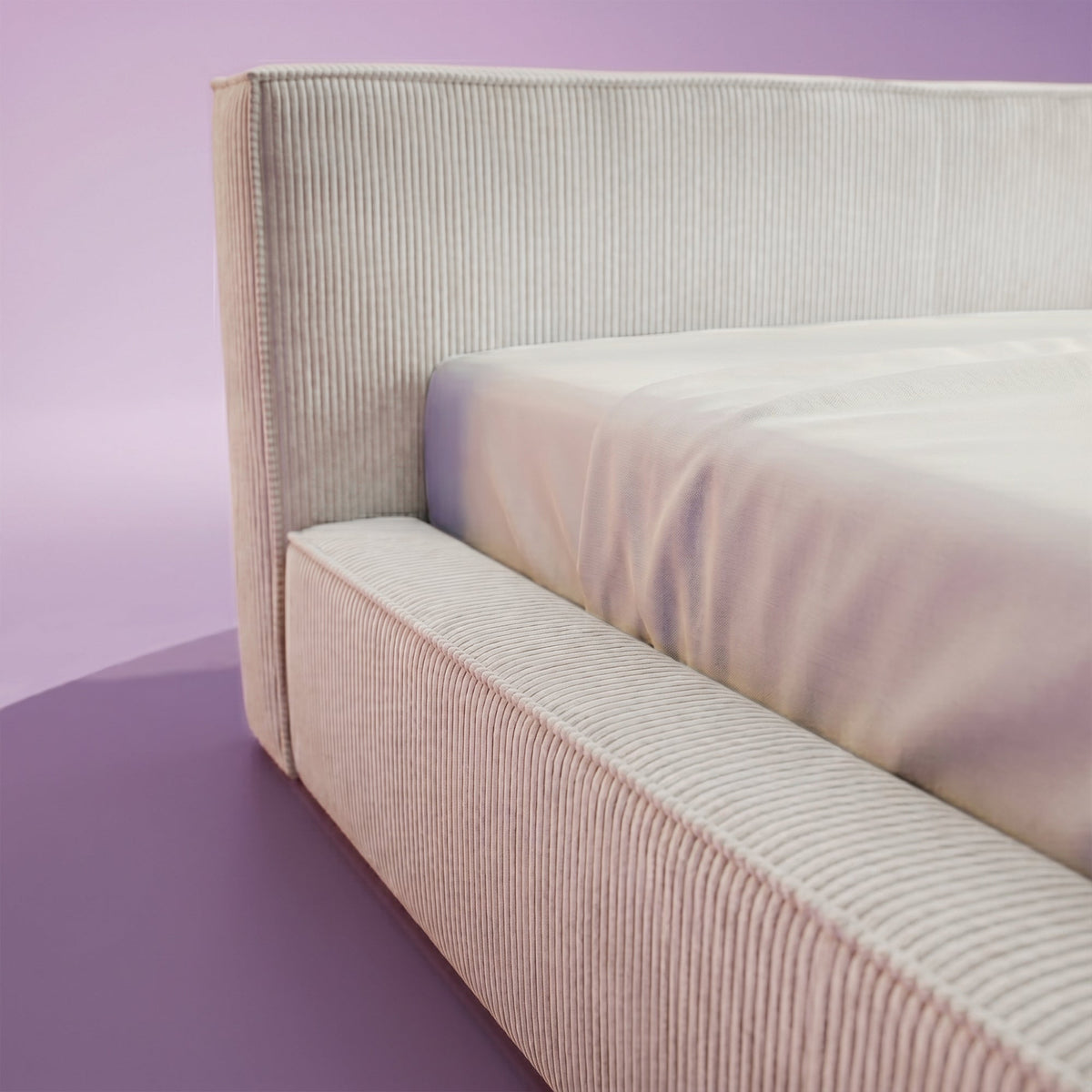 Thehappybed Amour Cosy | Rib | Creme | Bed