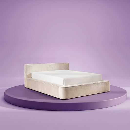 Thehappybed Amour Tranquility | Velvet | Creme | Bed