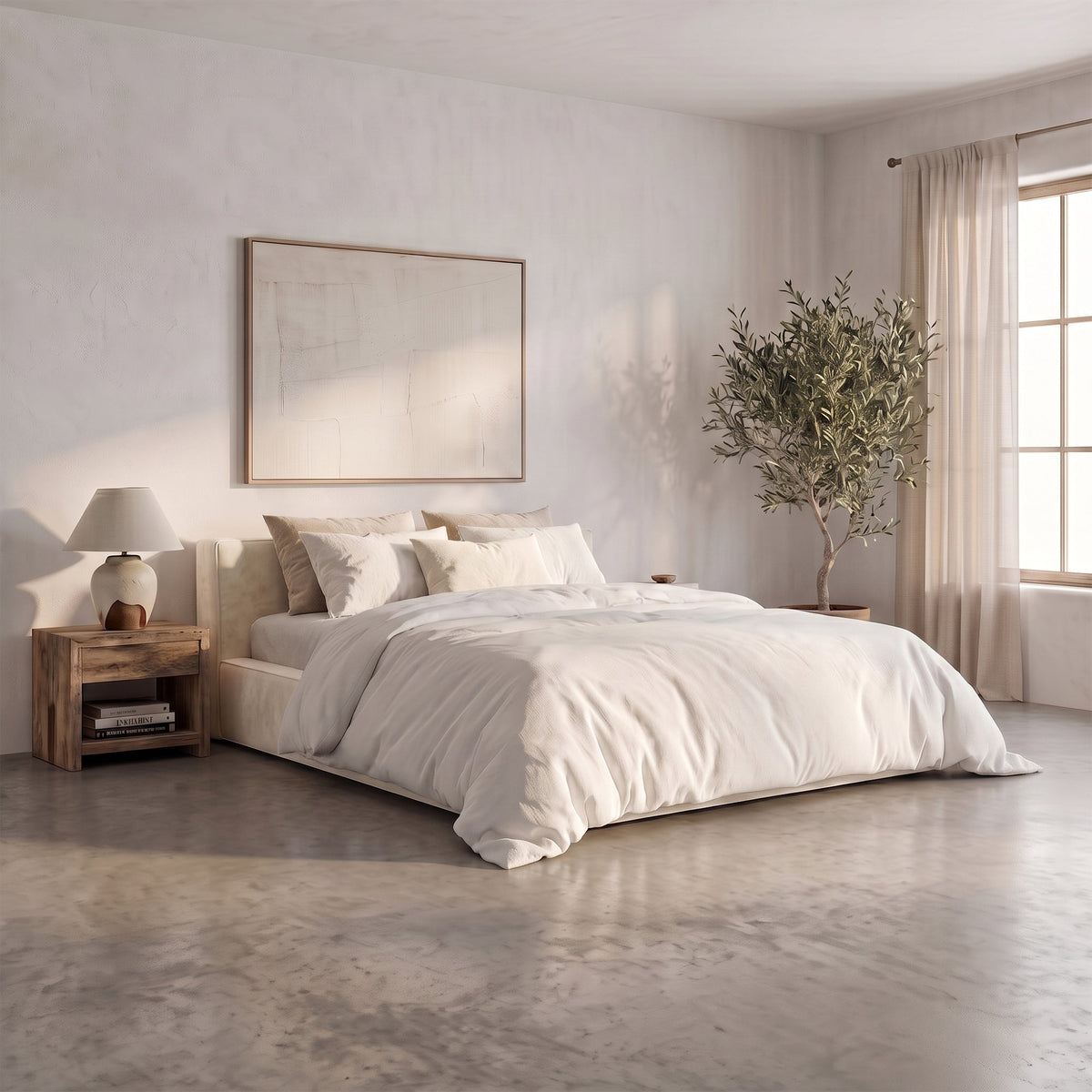 Thehappybed Amour Tranquility | Velvet | Creme | Bed