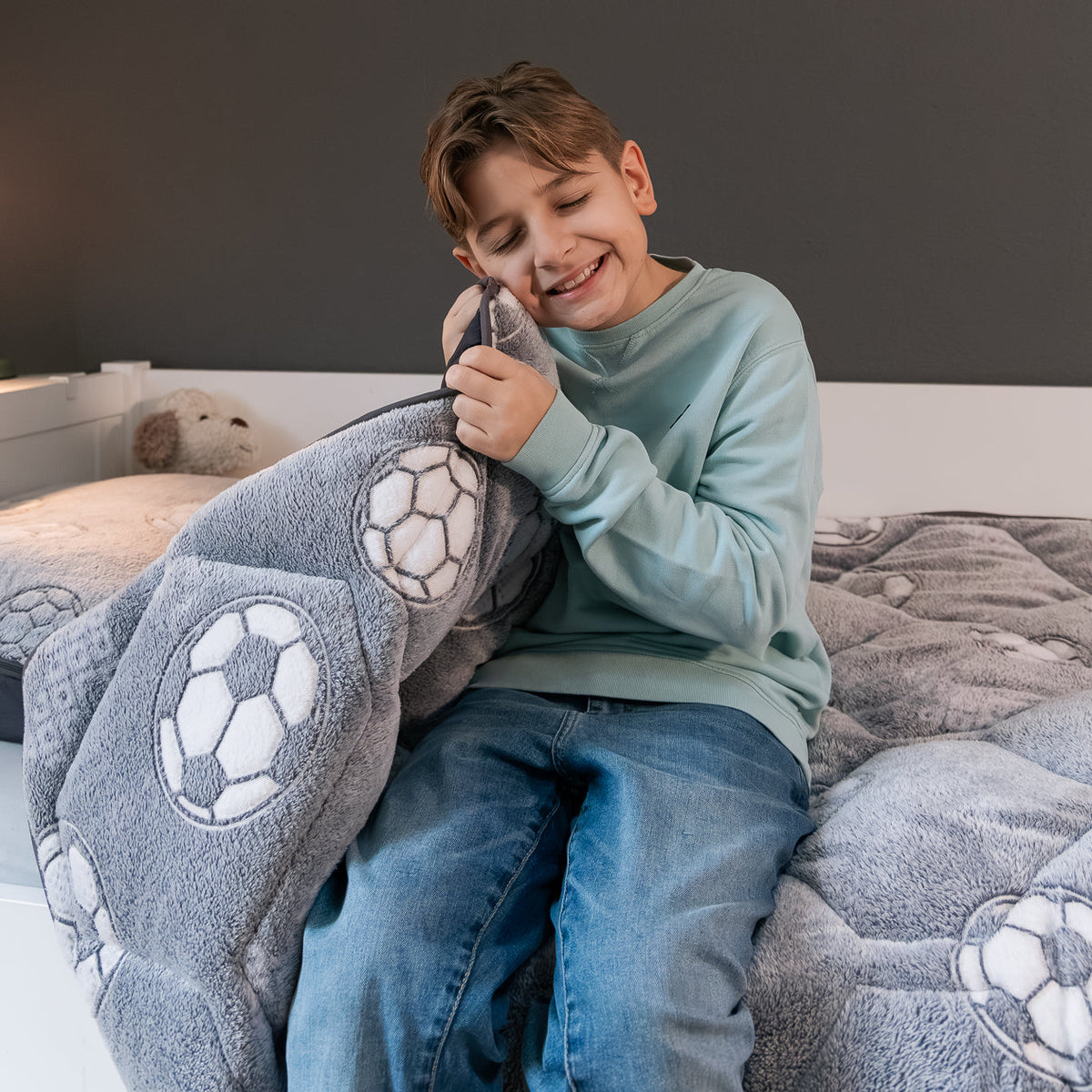 Wasbaar Kids All Season Dekbed | Glow In The Dark | Voetbal | Met Kussensloop