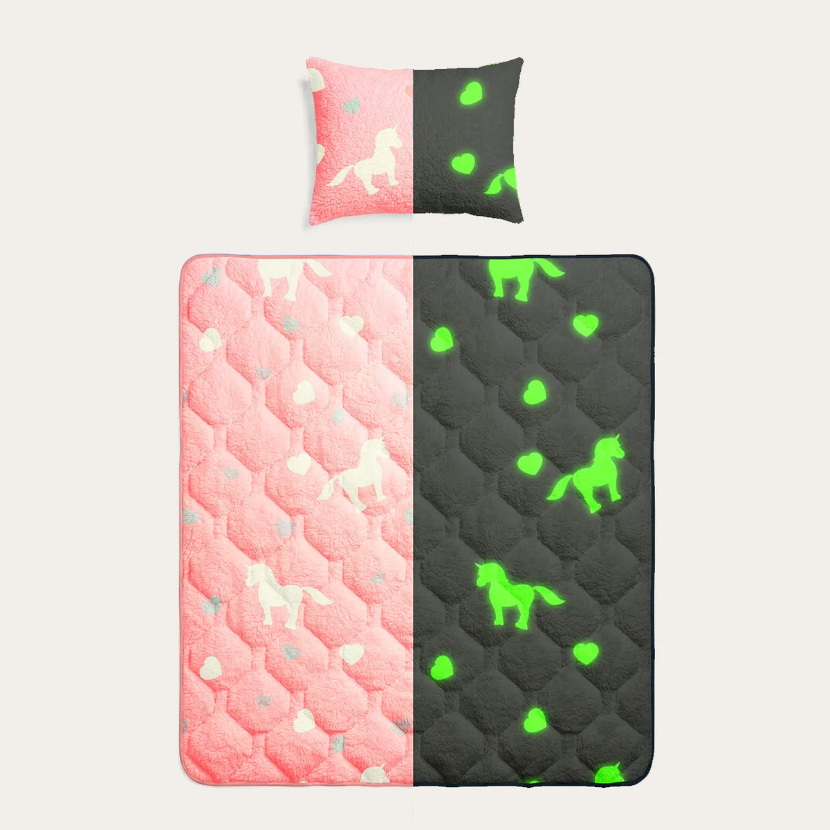 Wasbaar Kids All Season Dekbed | Glow In The Dark | Eenhoorn | Met Kussensloop