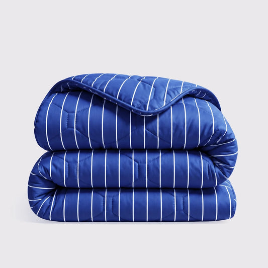 Wasbaar All Season Dekbed | Katoen Satijn | Blue Stripes