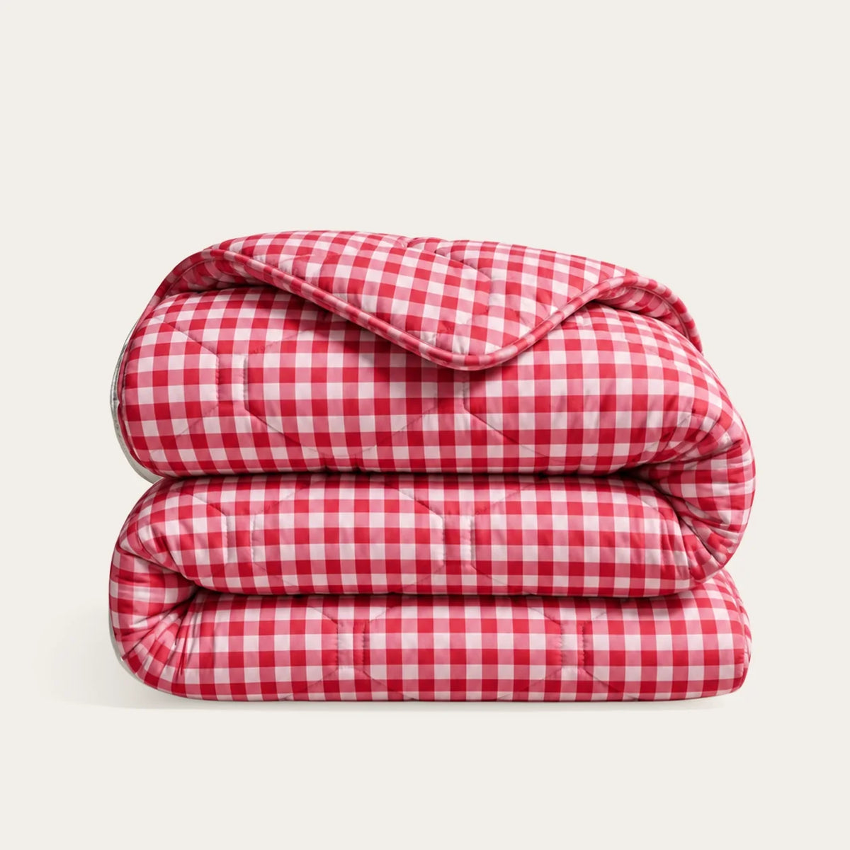 Wasbaar All Season Dekbed | Katoen Satijn | Gingham Burgundy