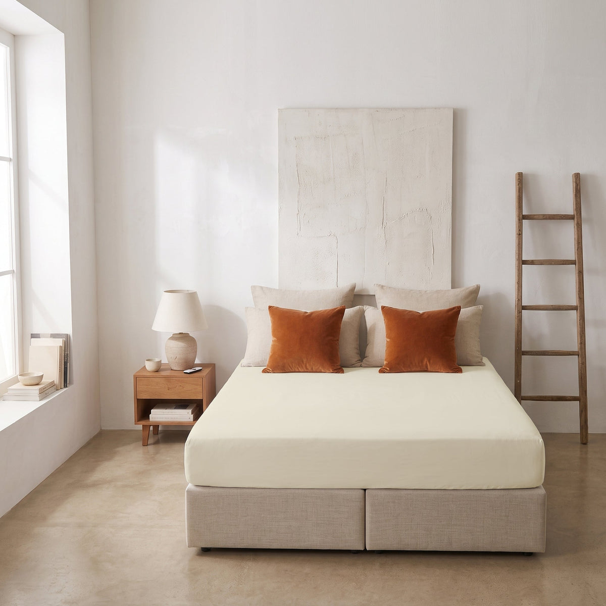 Thehappybed Verkoelend Hoeslaken | Creme | 100% geweven Katoen