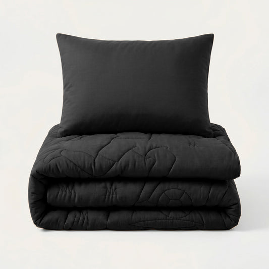Wasbaar Kids All Season Dekbed | Voetbal Keeper | Black | Met Kussensloop