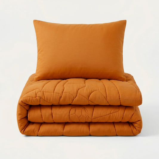 Wasbaar Kids All Season Dekbed | Voetbal Spits | Oranje | Met Kussensloop