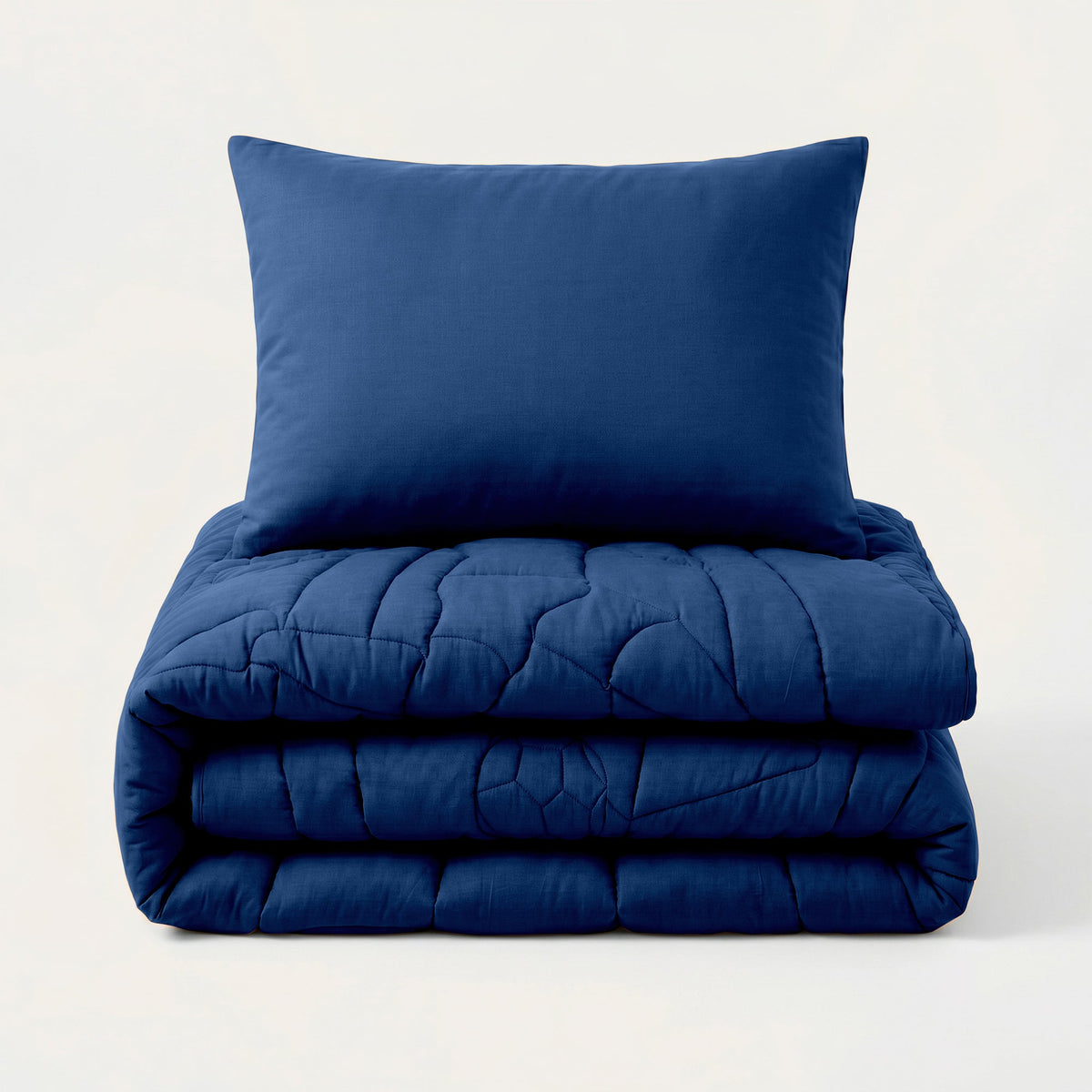 Wasbaar Kids All Season Dekbed | Voetbal Spits | Navy | Met Kussensloop