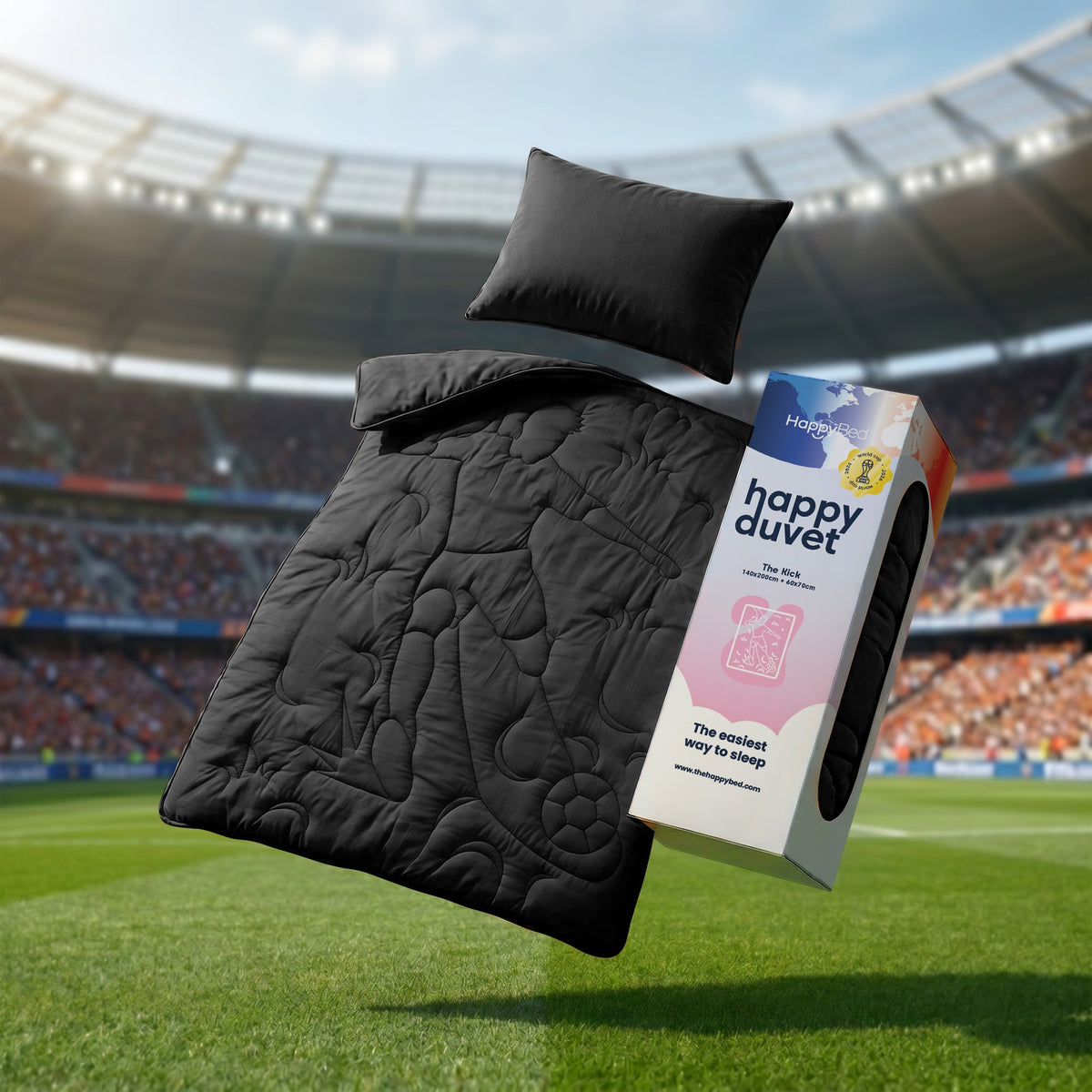 Wasbaar Kids All Season Dekbed | Voetbal schot | Black | Met Kussensloop