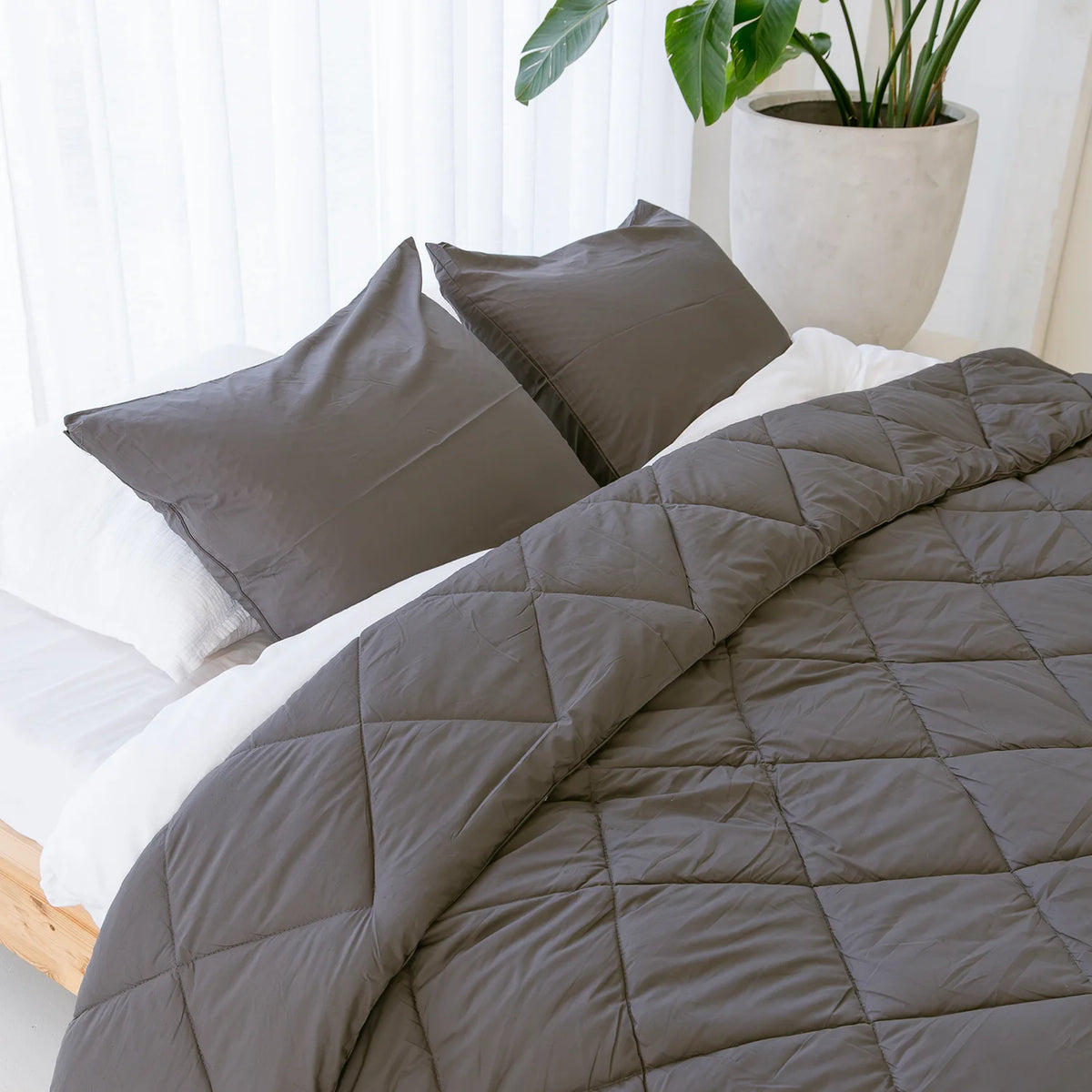 Kussenslopen | Premium Percal | Anthracite | Set van 2