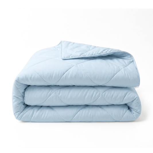 Thehappybed Percal Zomerdekbed lichtblauw zomerdekbed van ademend percal katoen