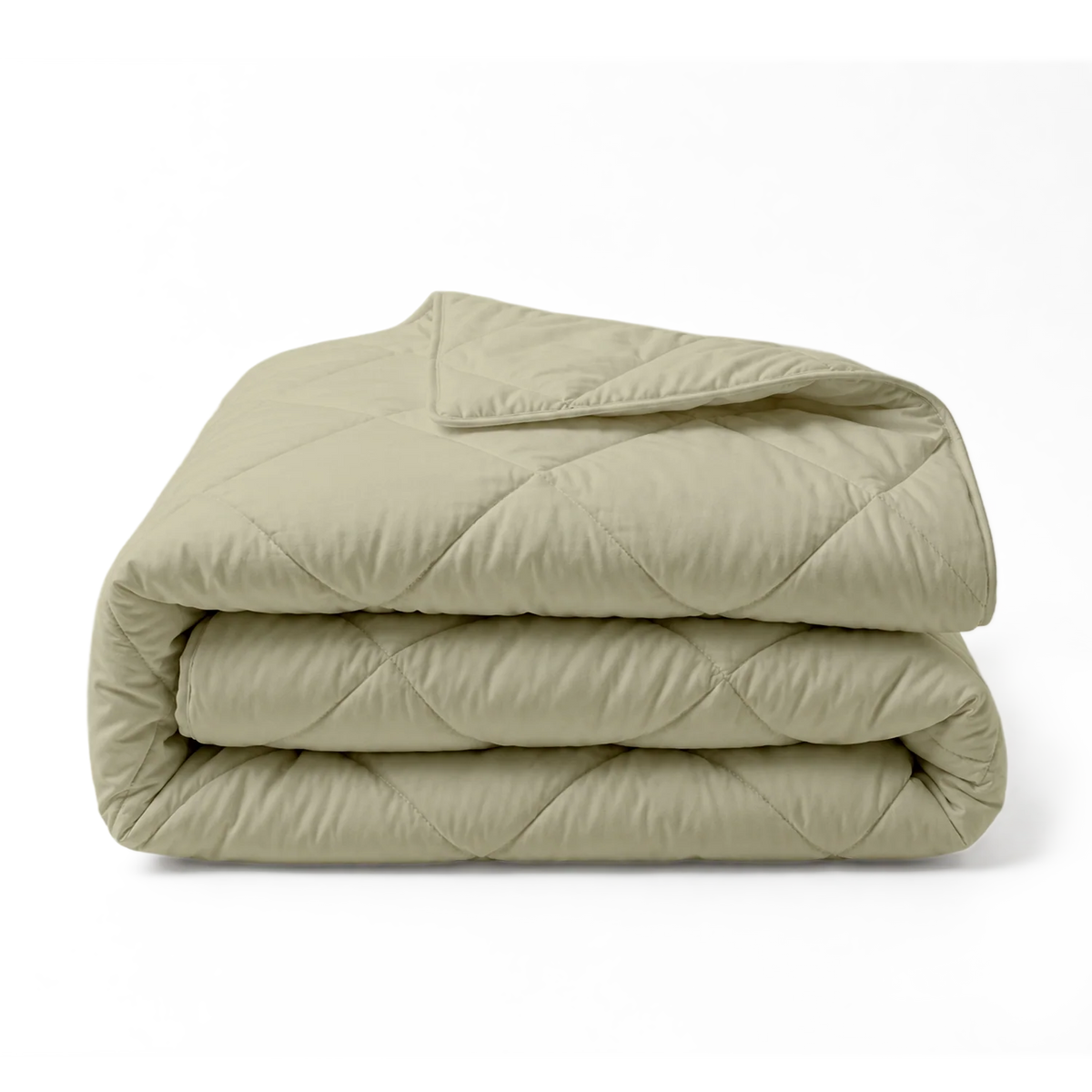 Thehappybed Zomerdekbed in Sage Green van percal katoen, licht en ademend voor warme zomernachten