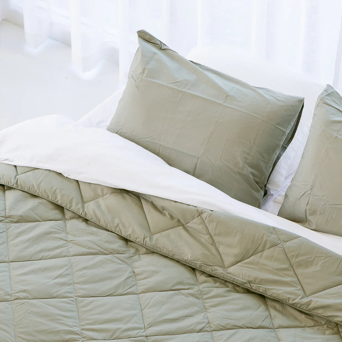 Wasbaar Zomerdekbed | Cotton Breeze | Sage Green