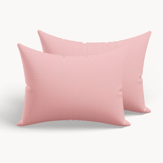 Thehappybed wafel patroon roze katoenen kussensloop set van 2 stuks 60x70cm