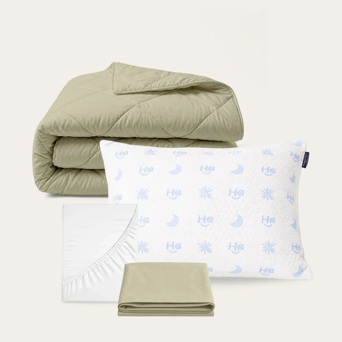 Summer sale bundel | Sage green | Wasbaar dekbed