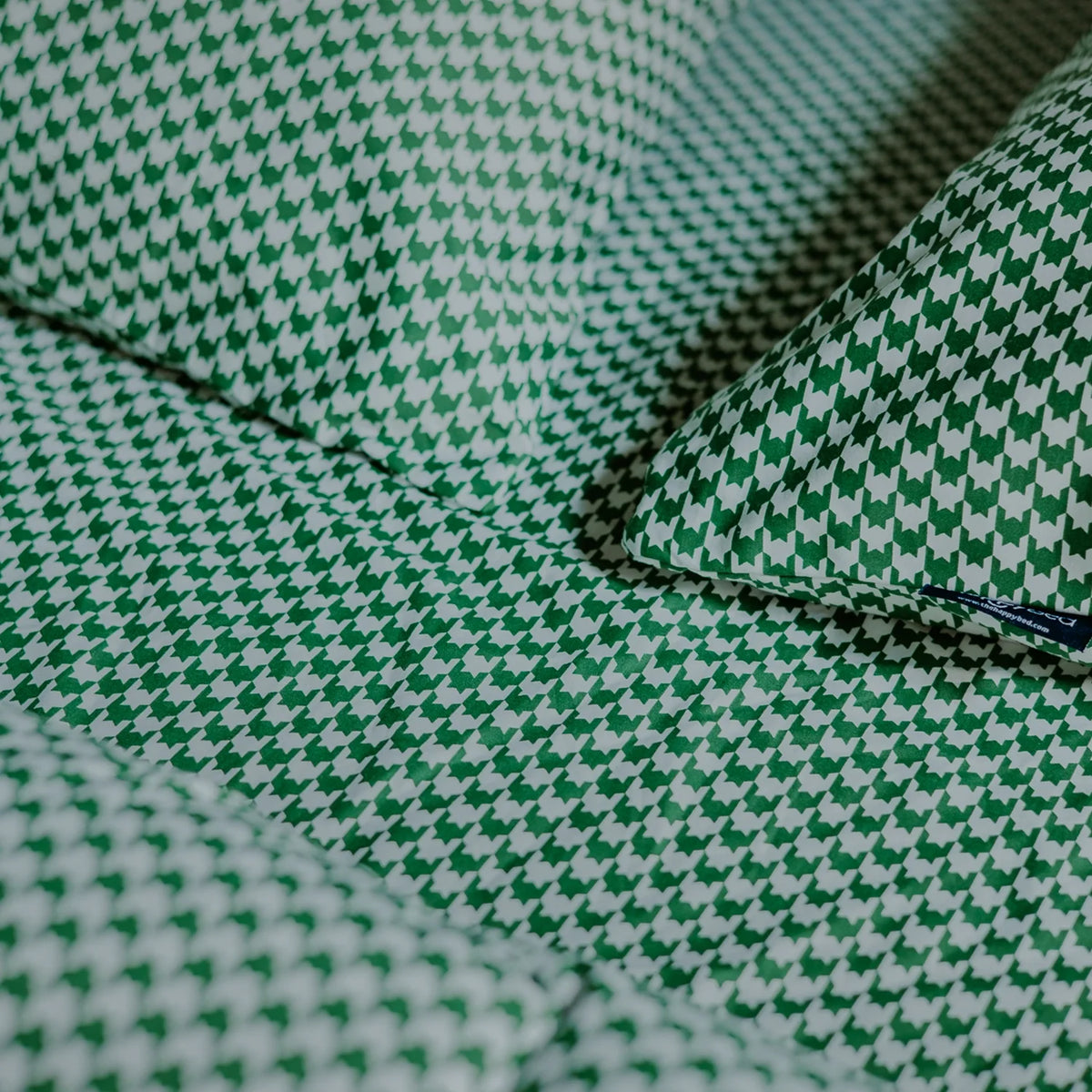 Hoeslaken | Houndstooth Green | Katoen Satijn