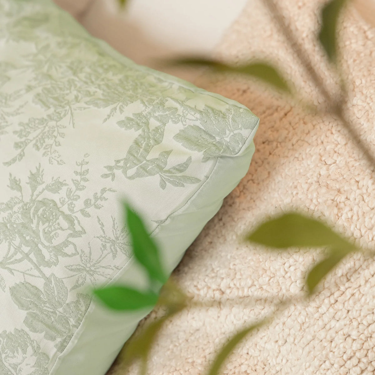 Kussenslopen | Jacquard | Mint | Set van 2