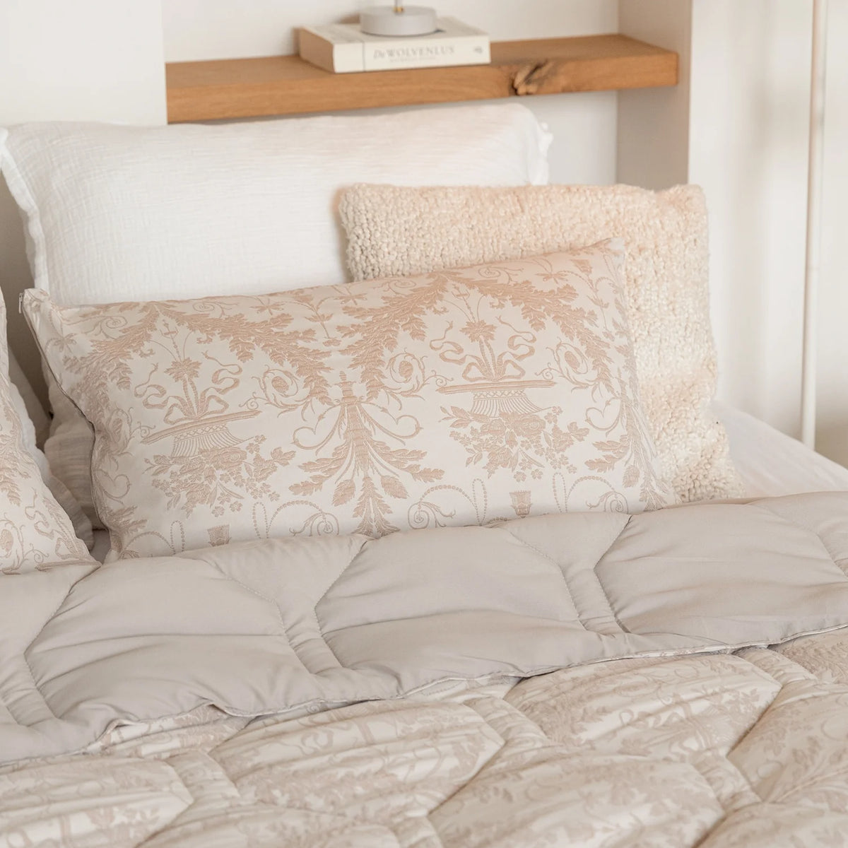 Kussenslopen | Jacquard | Taupe | Set van 2
