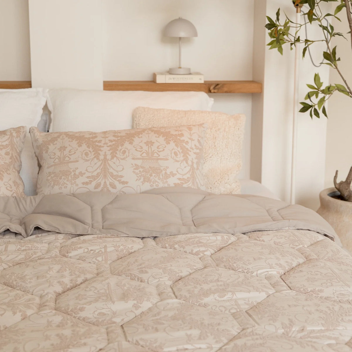 Wasbaar All Season Dekbed | Jacquard | Taupe