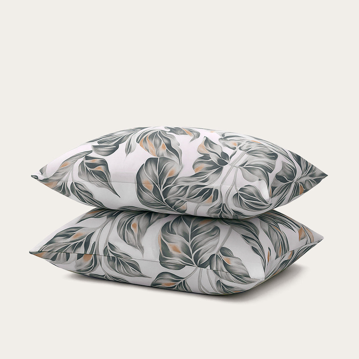 Set van 2 Thehappybed kussenslopen met Jungle Plants design van zachte microvezel en rits sluiting