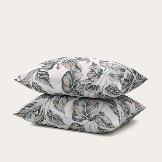 Set van 2 Thehappybed kussenslopen met Jungle Plants design van zachte microvezel en rits sluiting